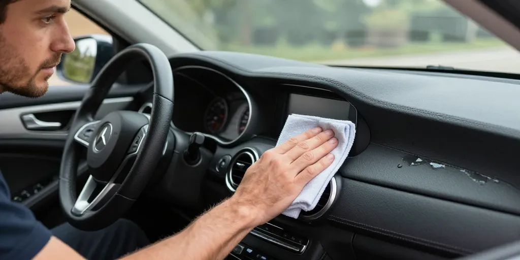 Plastiques collants en voiture : la technique efficace pour tout nettoyer sans abîmer